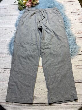 Nike Sportswear Club Knit Open Hem Sweatpants Grey Sz XL